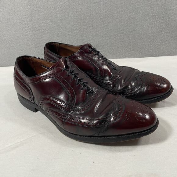 Allen Edmonds McAllister Burgundy Wingtip Oxford Dress Shoes Mens 13 D